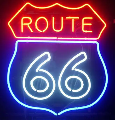 Route 66 Bar Logo LED Neon Sign