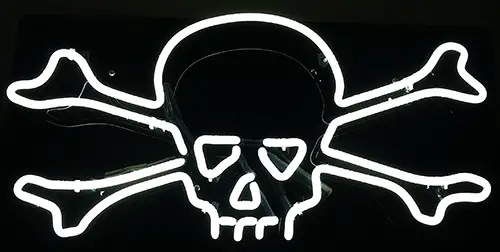 White Skull LED Neon Sign