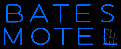Blue Bates Motel LED Neon Sign