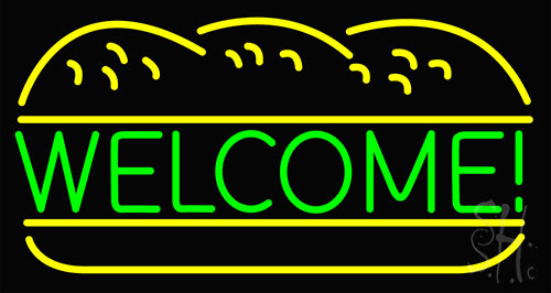 Green Welcome LED Neon Sign
