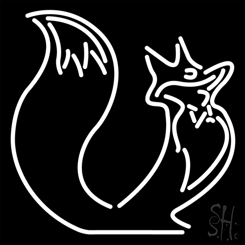 White Fox Logo LED Neon Sign