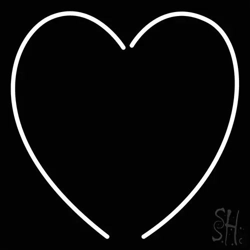 White Heart Logo LED Neon Sign