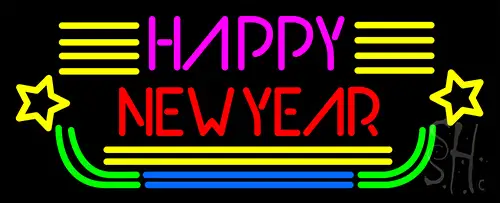 Happy New Year Logo 2 LED Neon Sign