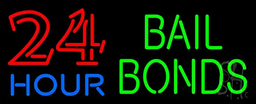 24 Hour Bail Bonds LED Neon Sign