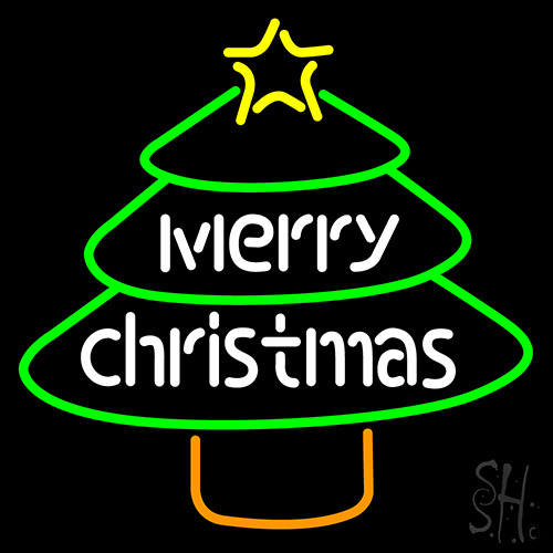 Merry Christmas Tree LED Neon Sign