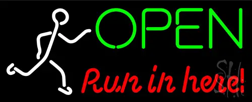 Open Run Ln Herei LED Neon Sign