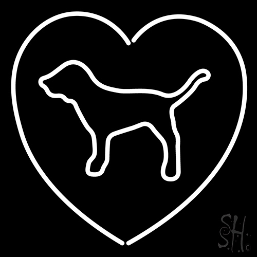 White Puppy Boys Heart LED Neon Sign