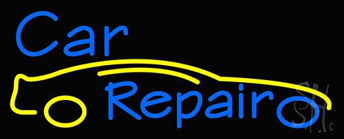 Car Repair Yellow Car LED Neon Sign
