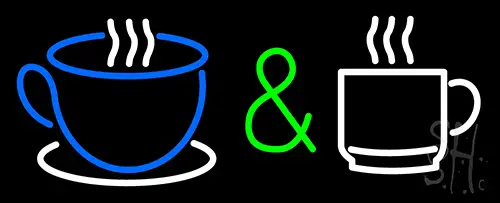 Coffee And Espresso Cups Logo LED Neon Sign