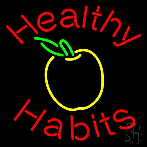 Healthy Habits LED Neon Sign