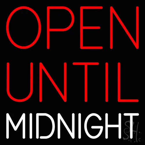 Open Until Midnight LED Neon Sign