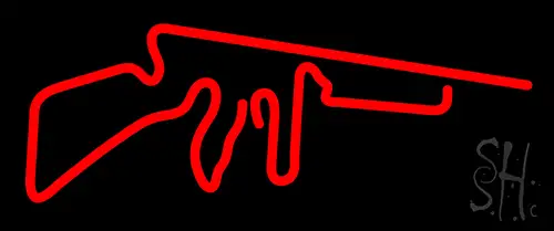 Red Gun Logo LED Neon Sign