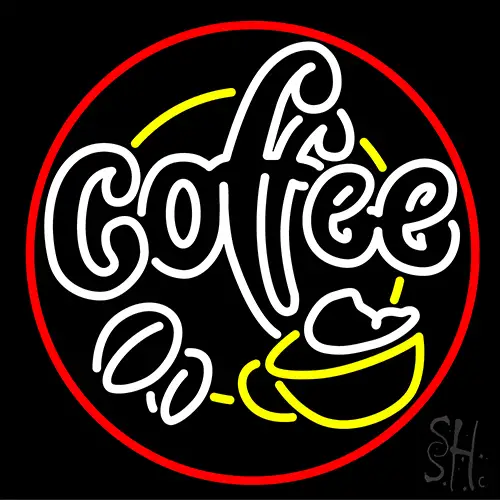 Coffee House With Coffee Cup LED Neon Sign