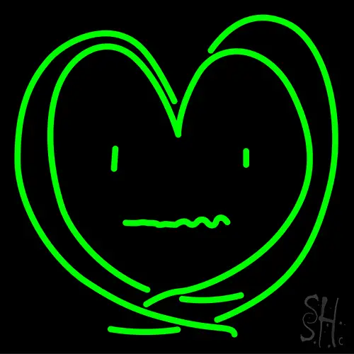 Heart Patient Generated Beam Green LED Neon Sign