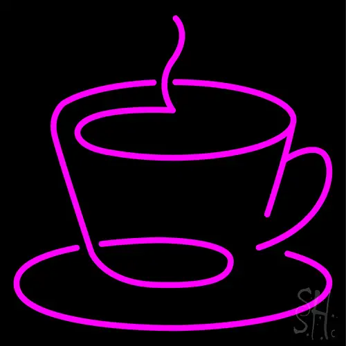 Pink Coffee Cup Icon LED Neon Sign