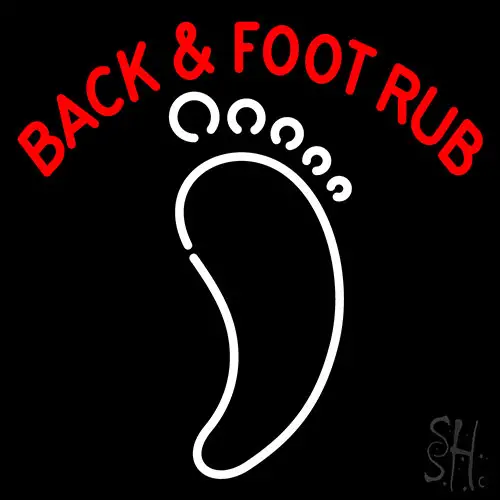Back And Foot Rub White Foot LED Neon Sign