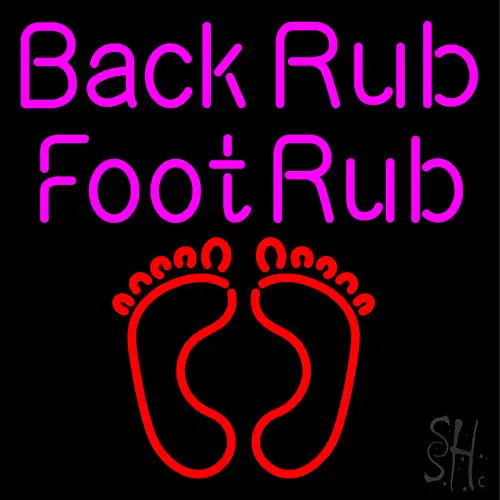 Back Rub Foot Rub With Foot LED Neon Sign