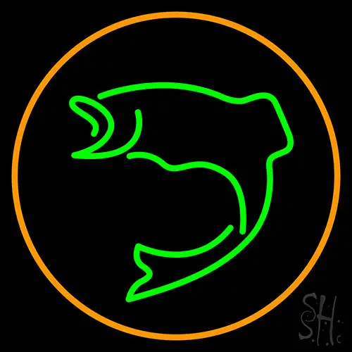 Green Fish With Circle LED Neon Sign
