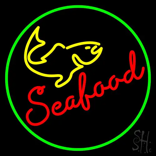 Seafood With Fish LED Neon Sign