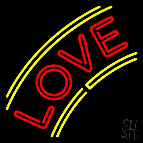 Arc Love With Border LED Neon Sign