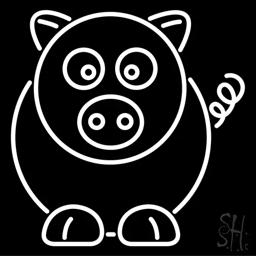 Cartoon Pig LED Neon Sign