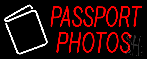 Passport Photos LED Neon Sign