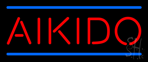 Aikido In Red With Blue Lines LED Neon Sign