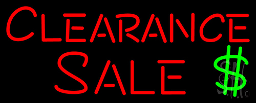 Clearance Sale With Dollar Logo LED Neon Sign