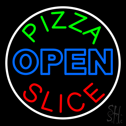 Pizza Slice Open LED Neon Sign