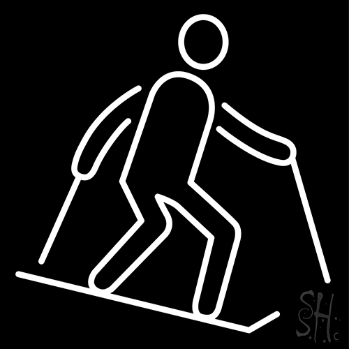 Ski Sticks Skiing LED Neon Sign