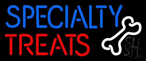 Specialty Treats With Bone LED Neon Sign