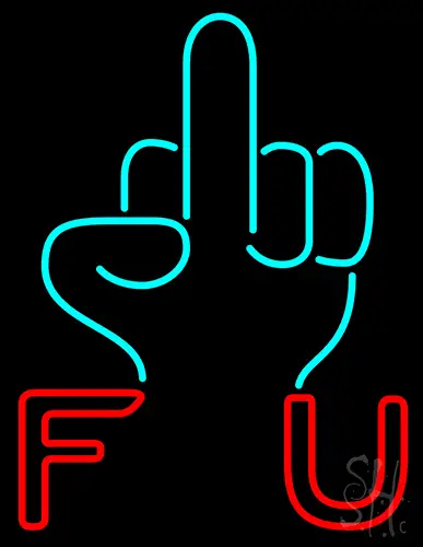 Middle Finger With F U LED Neon Sign