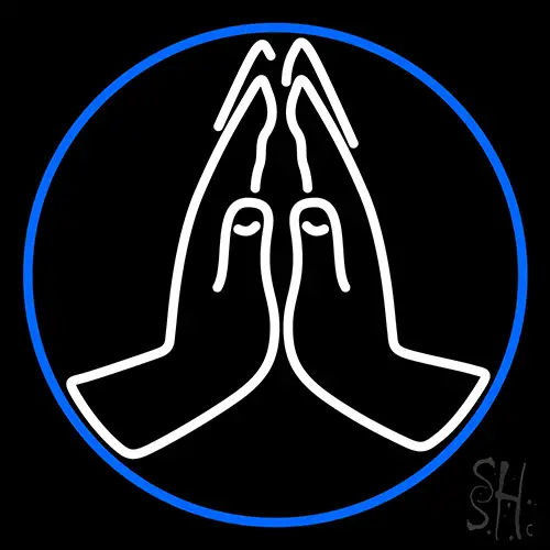 Praying Hands Icon LED Neon Sign