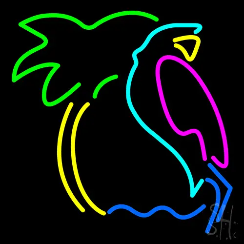 Parrot With Palm Tree LED Neon Sign
