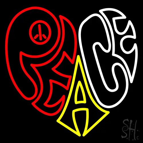Peace Heart Logo LED Neon Sign