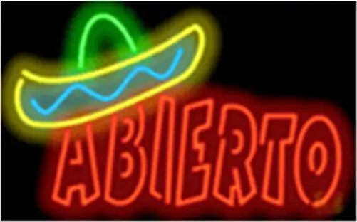 Abierto with Graphic LED Neon Sign