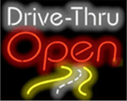 Drive Thru Open Wroad Scene LED Neon Sign