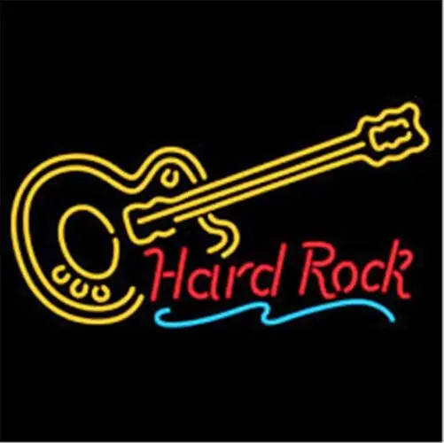 Hard Rock Live Music Guitar Beer LED Neon Sign