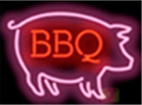 Pig Open Barbecue Bbq LED Neon Sign