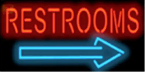 Restrooms Arrow Hotel LED Neon Sign