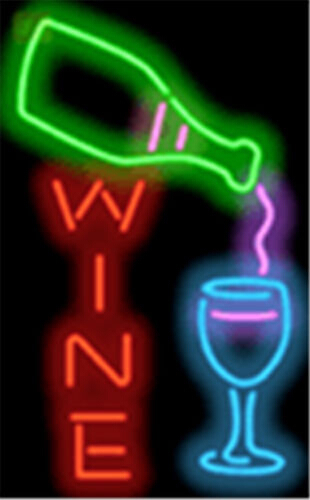 Wine Whiskey Bottle and LED Neon Sign
