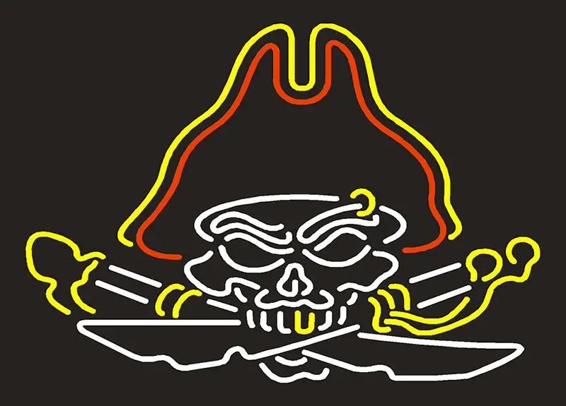 Pirates Admiral Skull Tattoo LED Neon Sign