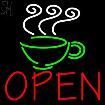 Custom Coffee Cup Logo Open LED Neon Sign 2