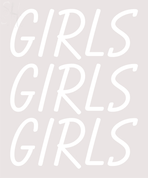 Custom Girls Girls Girls Girls White LED Neon Sign 2