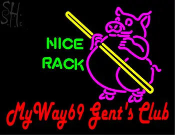 Custom Nice Rack My Way 69 Gents Club LED Neon Sign 1