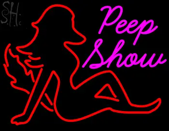 Custom Peep Show With Girl LED Neon Sign 1