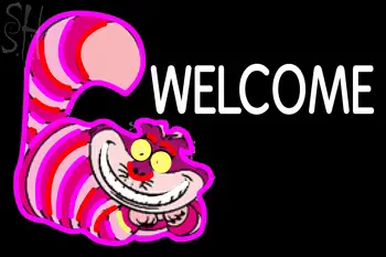 Custom Welcome With Smiley Cat LED Neon Sign 1
