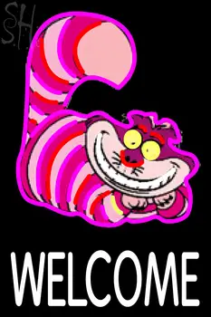Custom Welcome With Smiley Cat LED Neon Sign 2