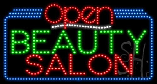 Beauty Salon Open Animated LED Sign