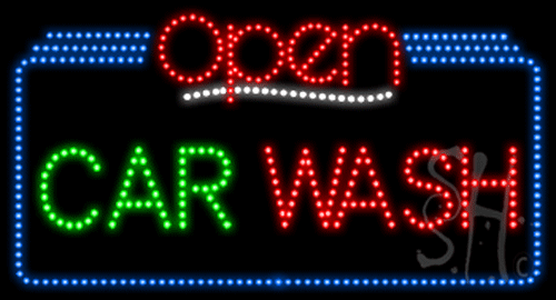 Car Wash Open Animated LED Sign
